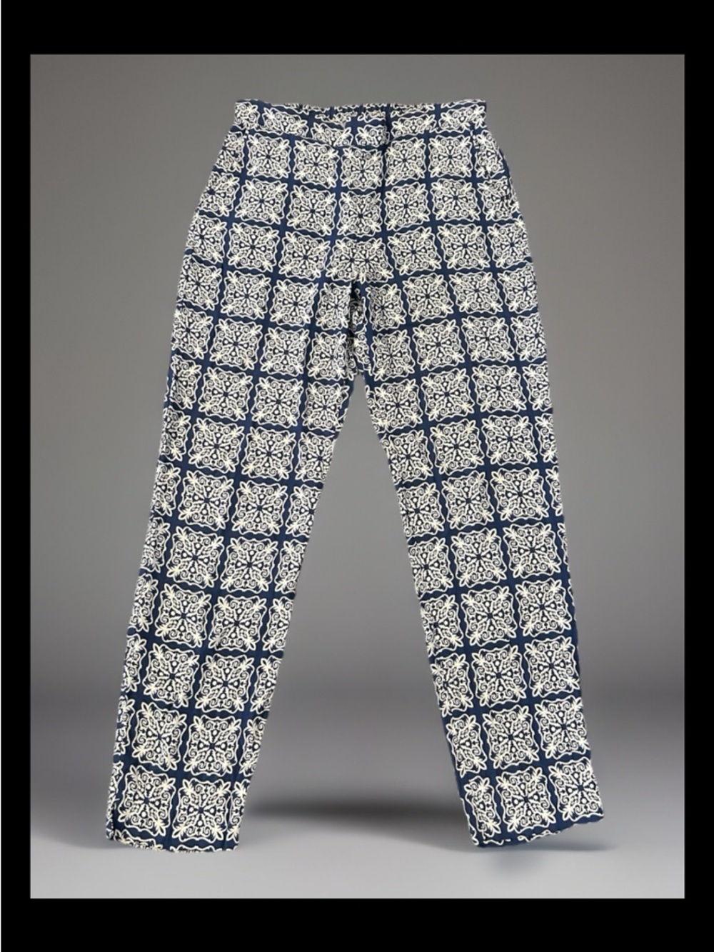 Boden Geometric Print Pull On Stretch Pants  Womens Pockets Elastic Size 6